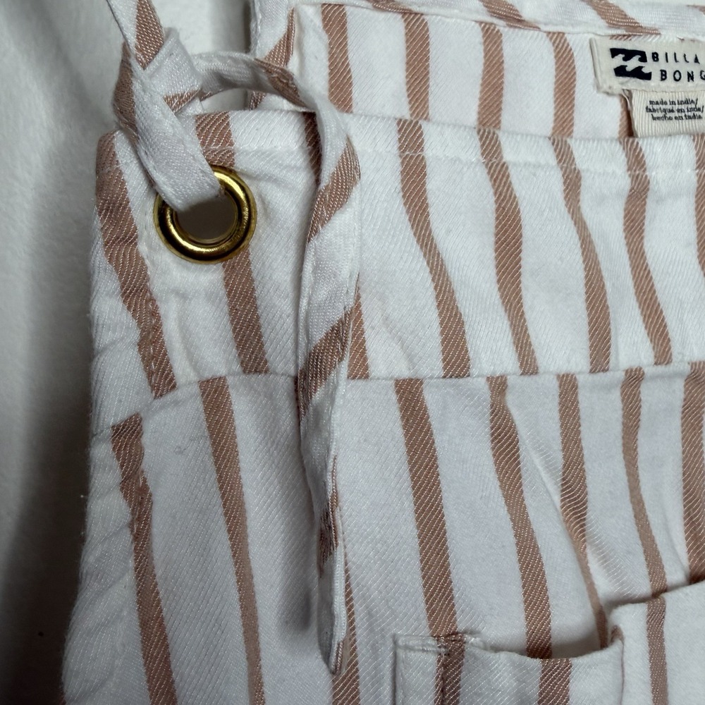 Billabong Wild Pursuit Overalls White Tan Womens Small Coastal Fisherman Beach - Picture 3 of 10